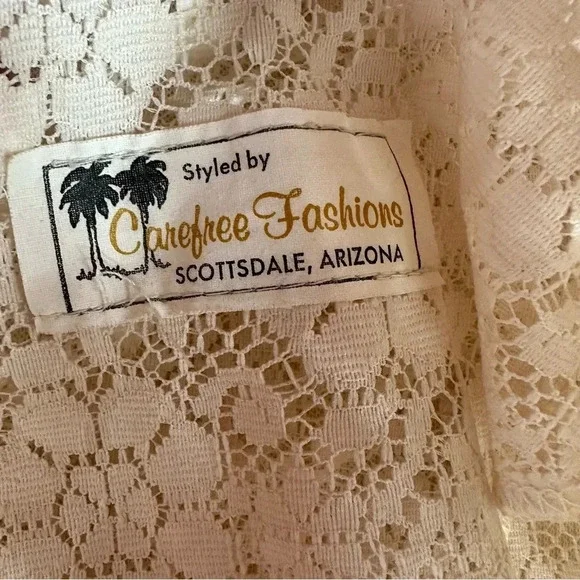vintage ivory lace carefree fashions Blouse size medium cottagecore - Picture 6 of 7